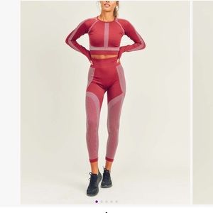 Burgundy Kimberly C workout outfit